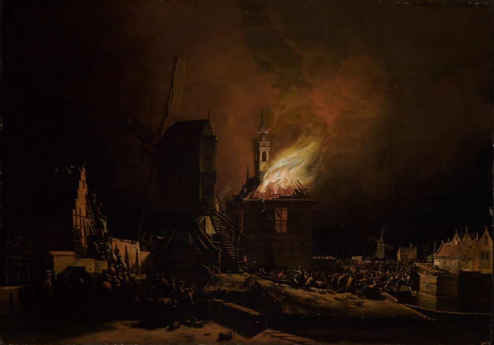 Egbert Lievensz. van der Poel - Nächtliche Feuersbrunst in einer holländischen Stadt