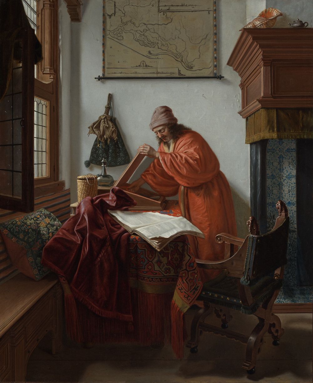 Cornelis de Man - Interieur mit einem Mann in japanischem Rock