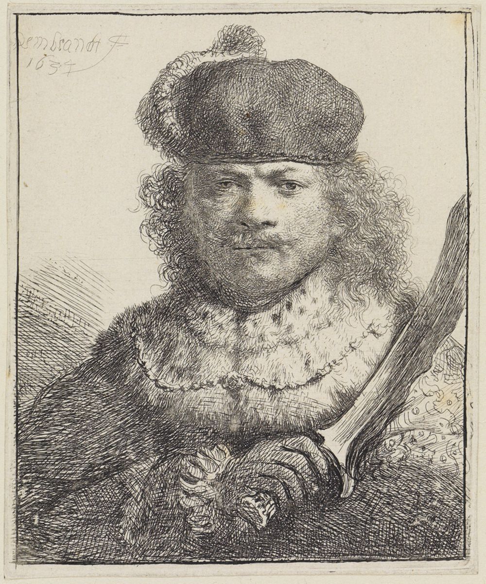 Rembrandt Harmensz. van Rijn - Selbstbildnis mit dem Säbel