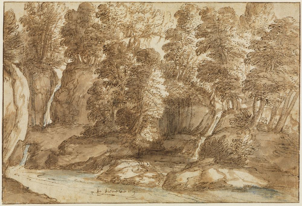 Cornelis van Poelenburg - Waldlandschaft bei Tivoli