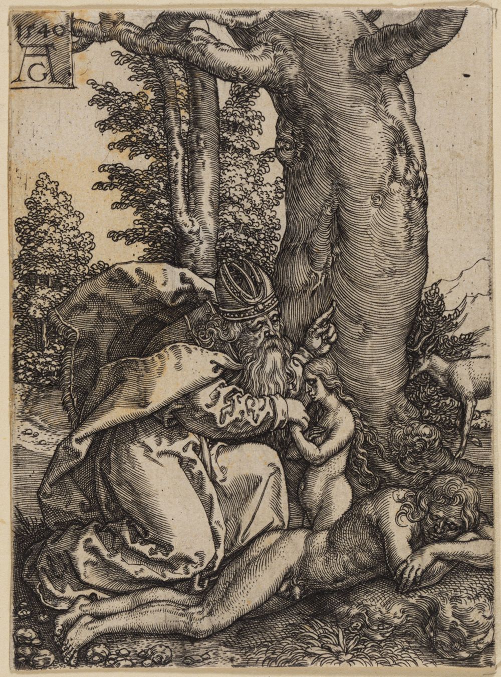 Heinrich Aldegrever - Erschaffung Evas (Geschichte der ersten Menschen)