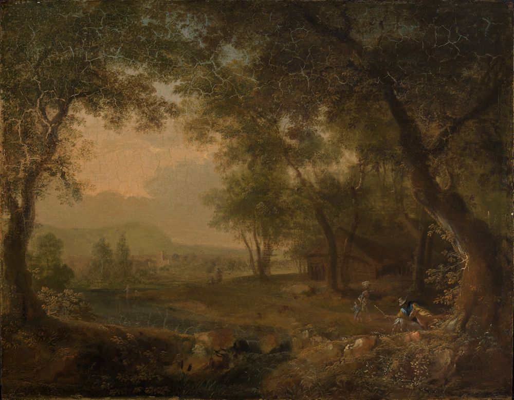 Philipp Hieronymus Brinckmann - Blick aus dem Wald in eine abendliche Landschaft