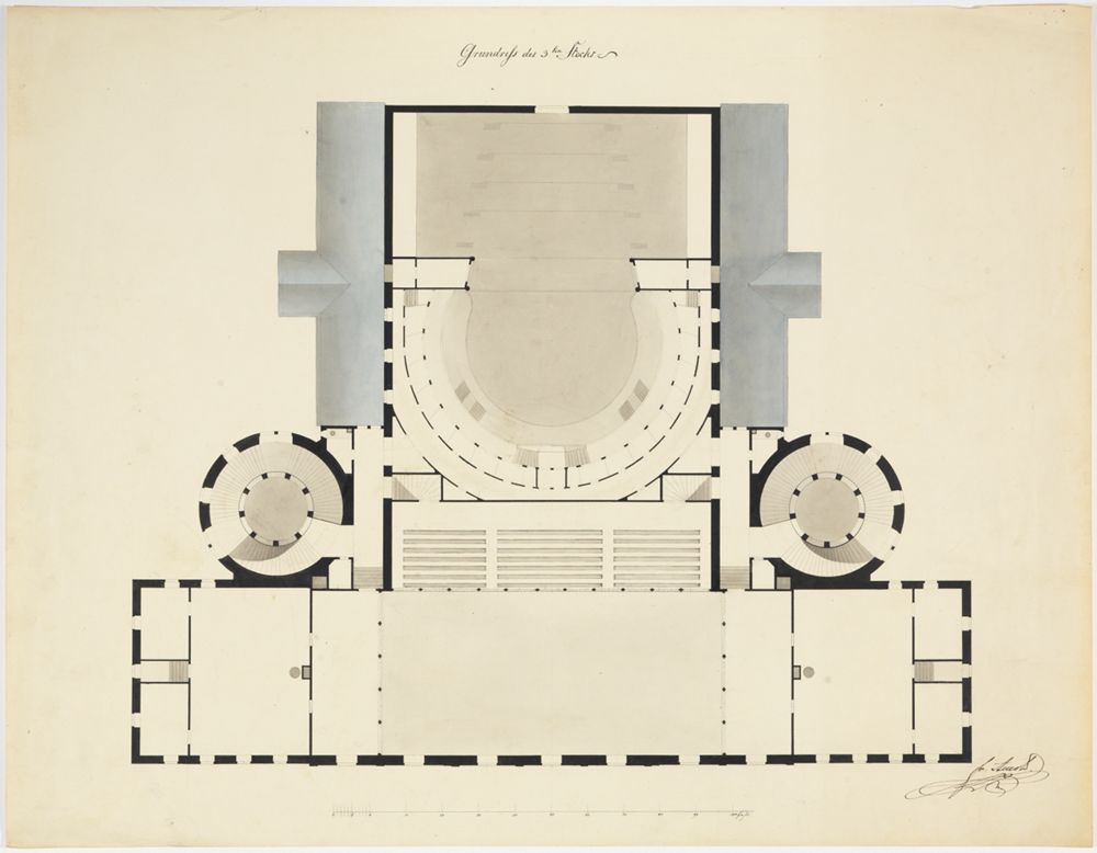 Friedrich Johann Andreas Arnold - Umbauentwurf zum Karlsruher Hoftheater