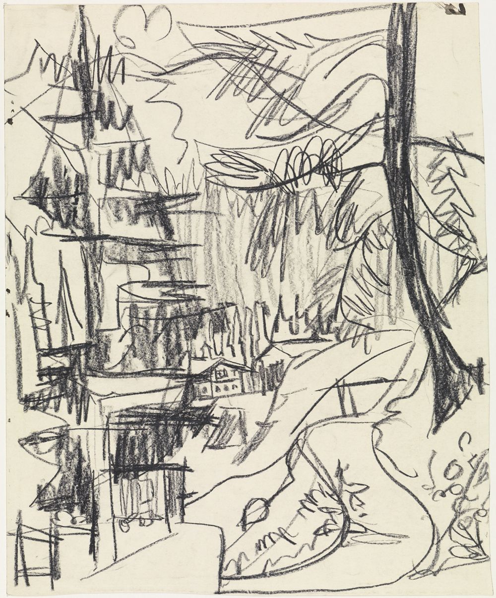Ernst Ludwig Kirchner - Bergwald und Hütten