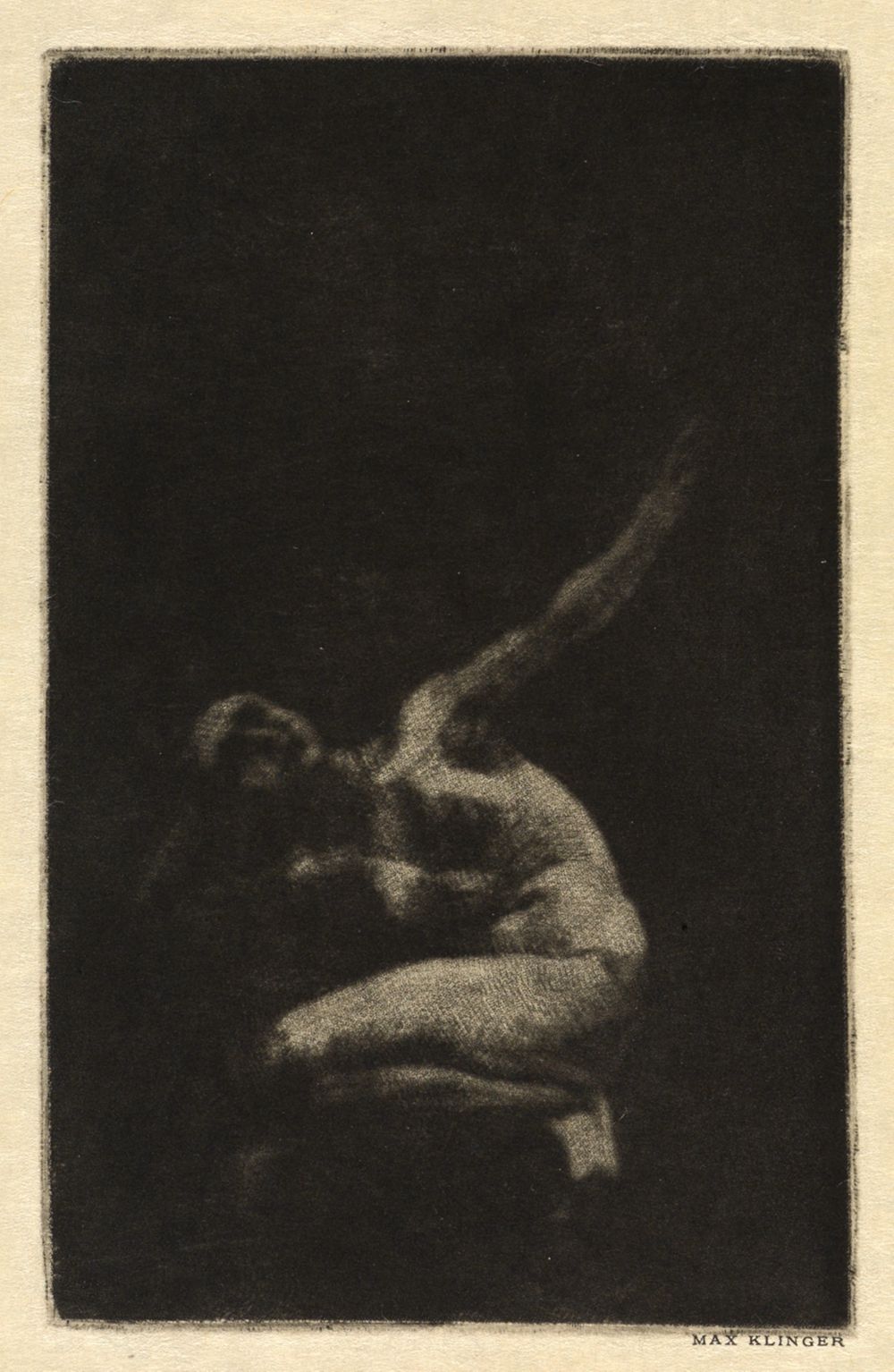 Max Klinger - Kauernder weiblicher Akt