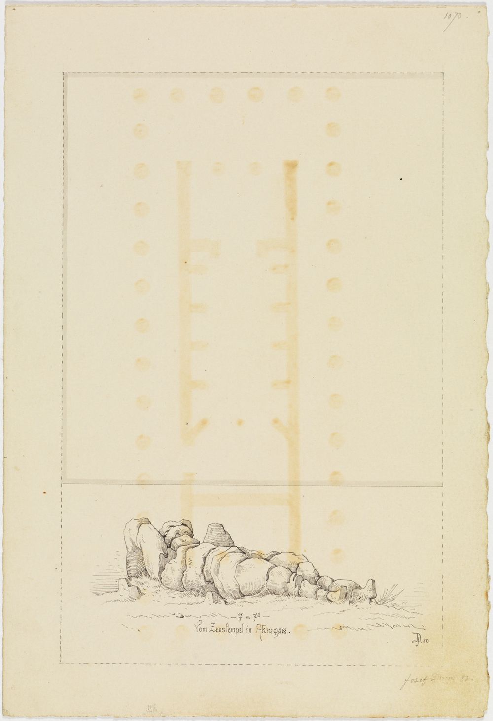 Josef Wilhelm Durm - Atlant vom Zeustempel in Akragas