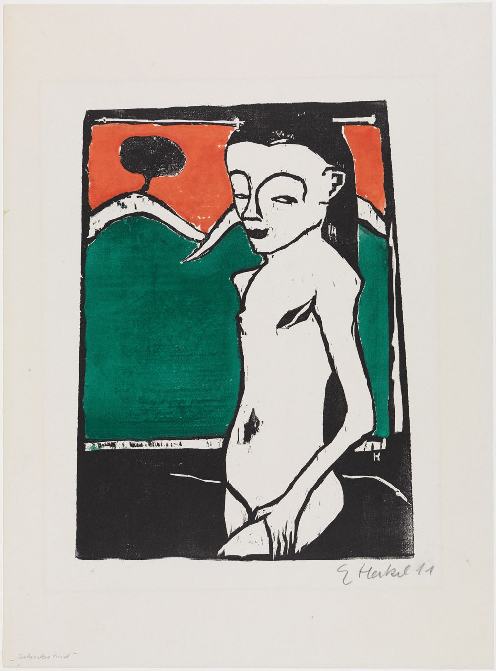 Erich Heckel - Stehendes Kind (Fränzi stehend)