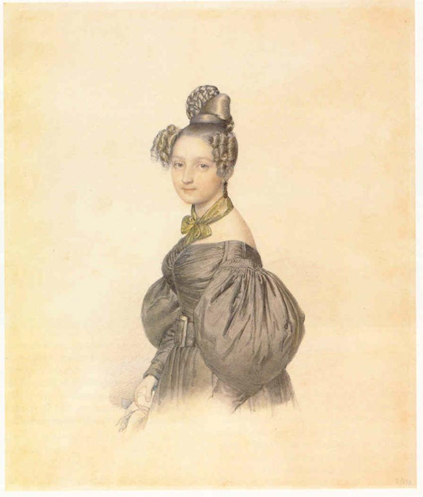 Franz Xaver Winterhalter - Pauline Freifrau Seutter von Lötzen, geborene Wich, in halber Figur