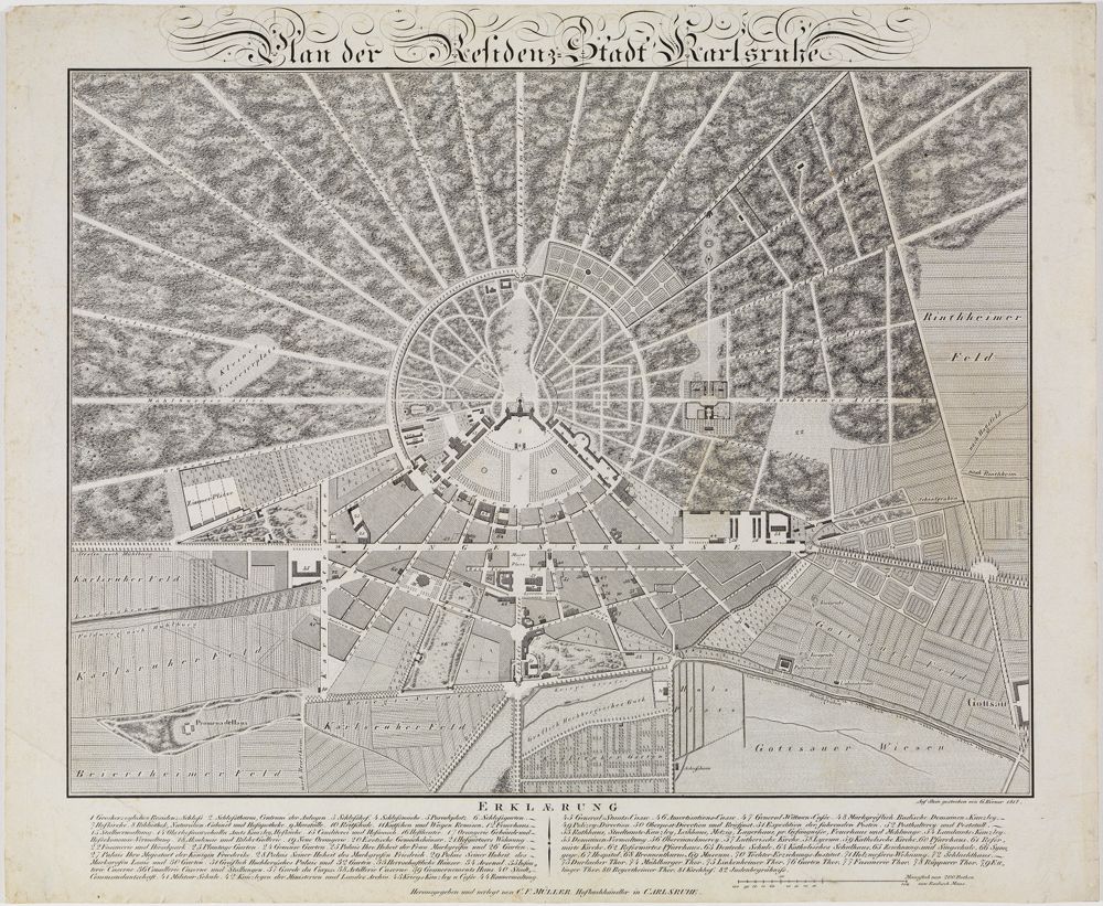 Gottlieb Börner - Plan der Residenz-Stadt Karlsruhe