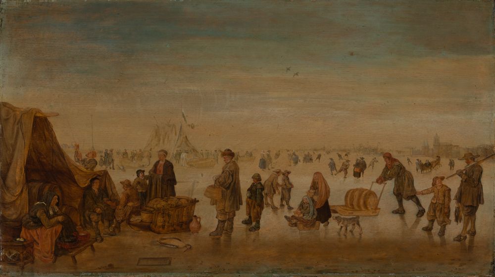 Arent Arentsz. - Eisvergnügen auf zugefrorenem Fluss