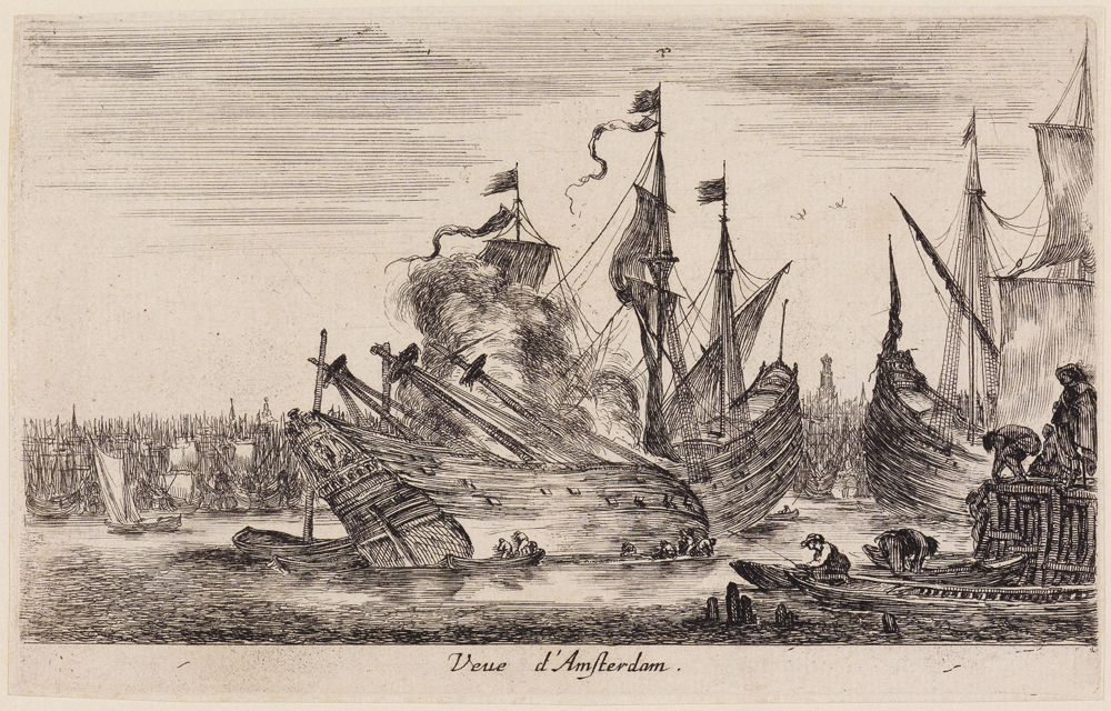 Stefano Della Bella - Ansichten von Seehäfen (Vues de ports de mer): Ansicht von Amsterdam