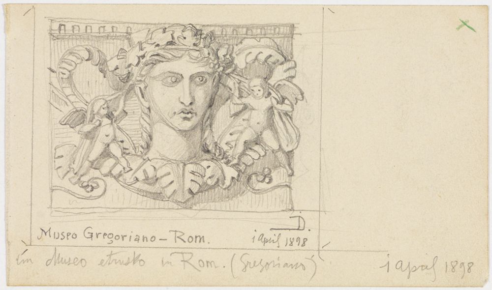 Josef Wilhelm Durm - Skizzenbuchblatt: Dekorationen, Museo Gregoriano, Rom