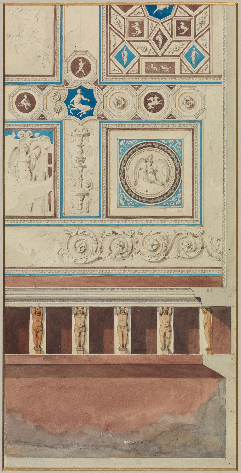 Josef Wilhelm Durm - Wand- und Deckendekoration aus den Forumsthermen in Pompeji