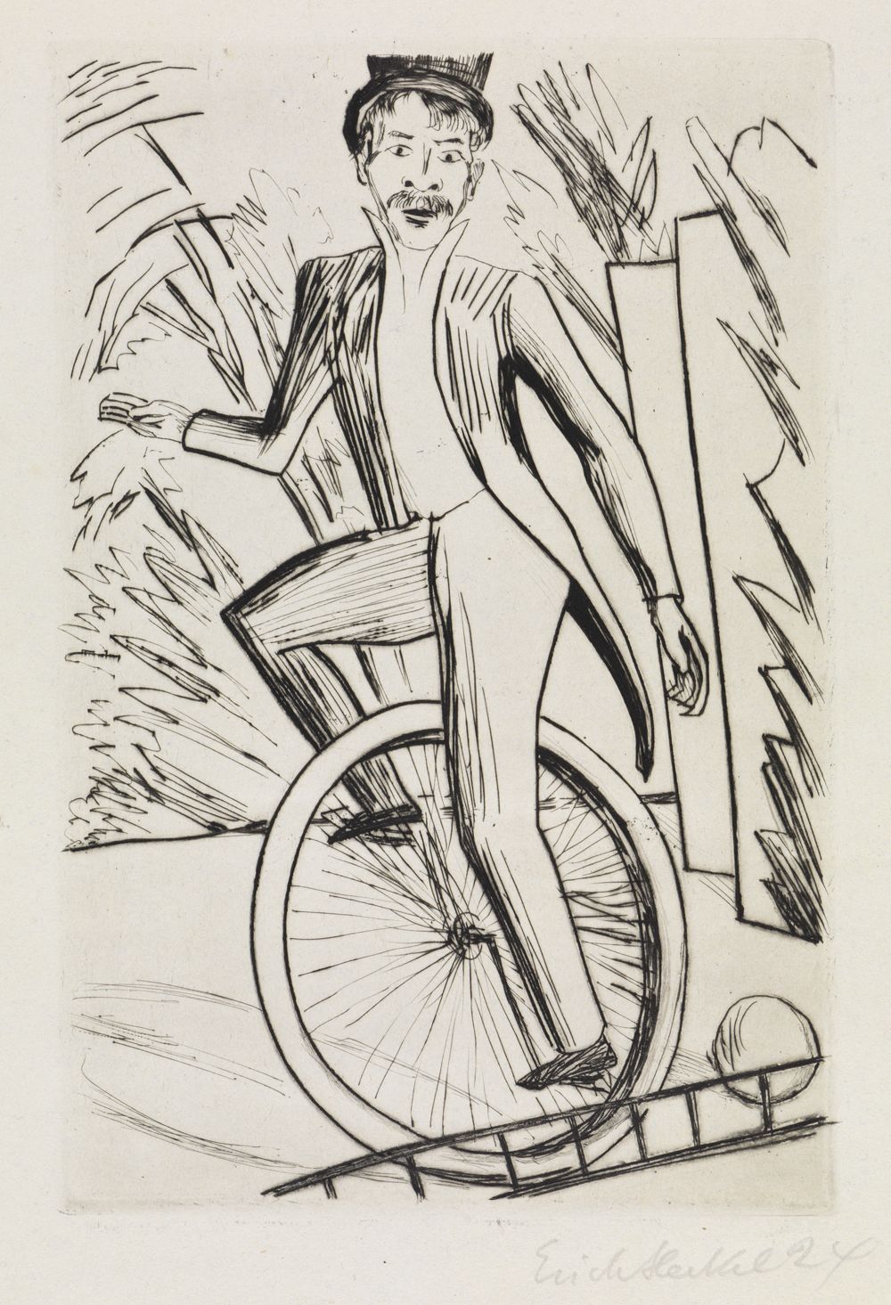 Erich Heckel - Einradfahrer