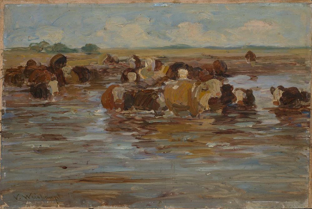 Victor Weishaupt - Kühe an der Furt