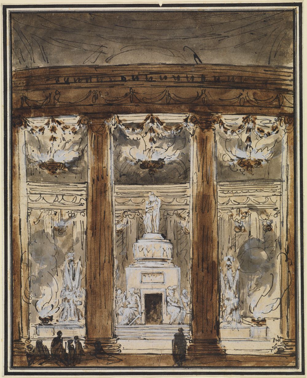 Blick in ein Mausoleum CharlesMichelAnge Challe (18. Jahrhundert