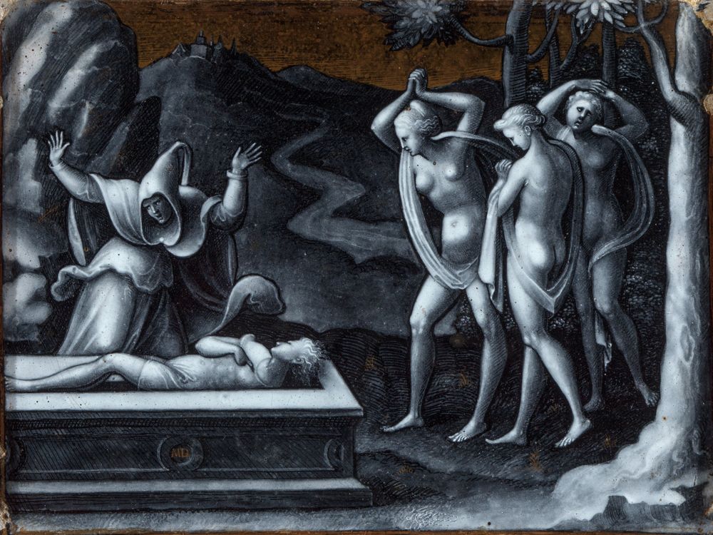 Monogrammist MD (Limoges) - Der tote Phaethon wird von seinen Schwestern betrauert
