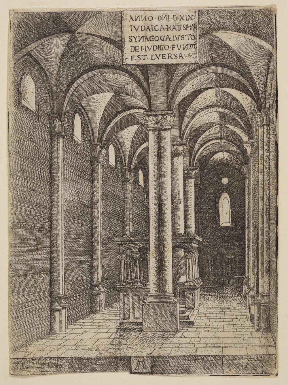 Albrecht Altdorfer - Das Innere der Synagoge von Regensburg