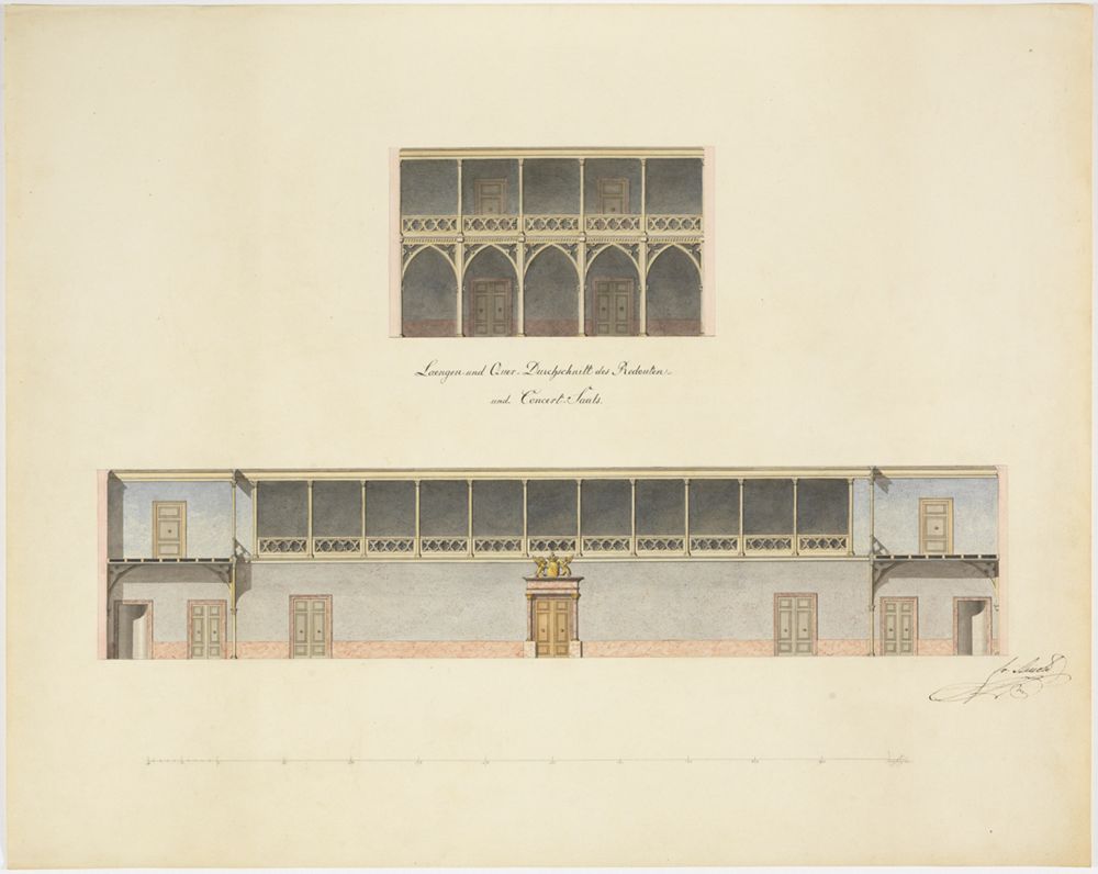 Friedrich Johann Andreas Arnold - Umbauentwurf zum Karlsruher Hoftheater