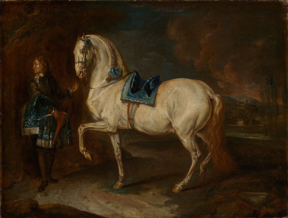 Johann Elias Ridinger - Stallmeister mit Schimmel