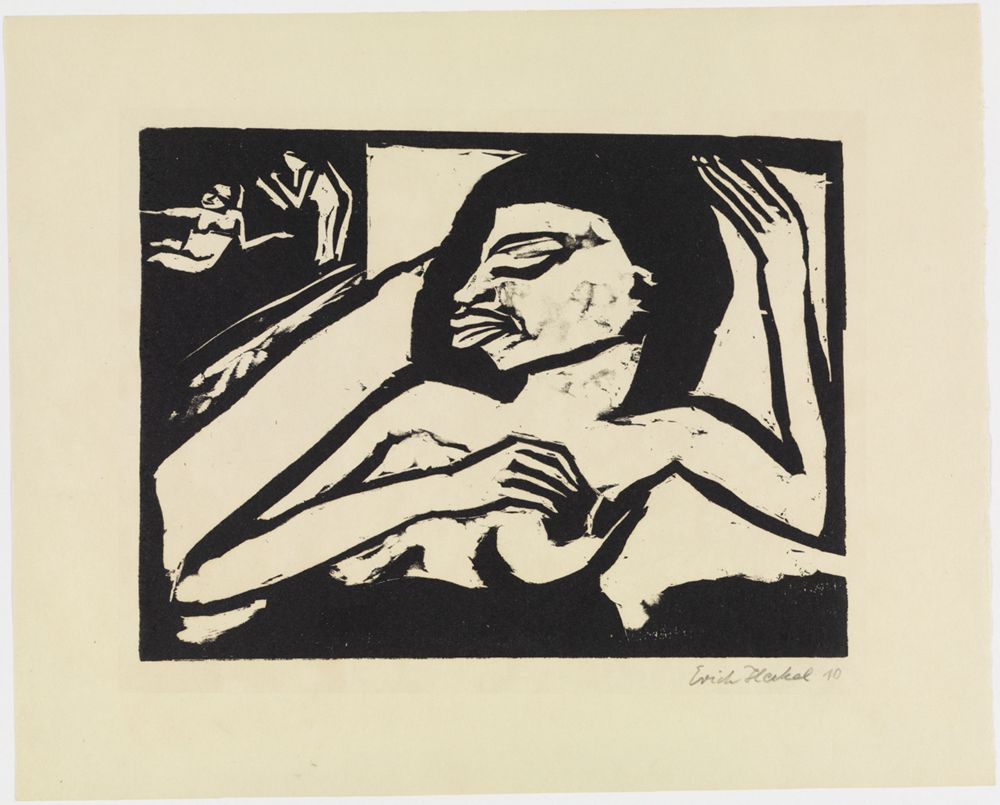 Erich Heckel - Schlafende schwarze Frau