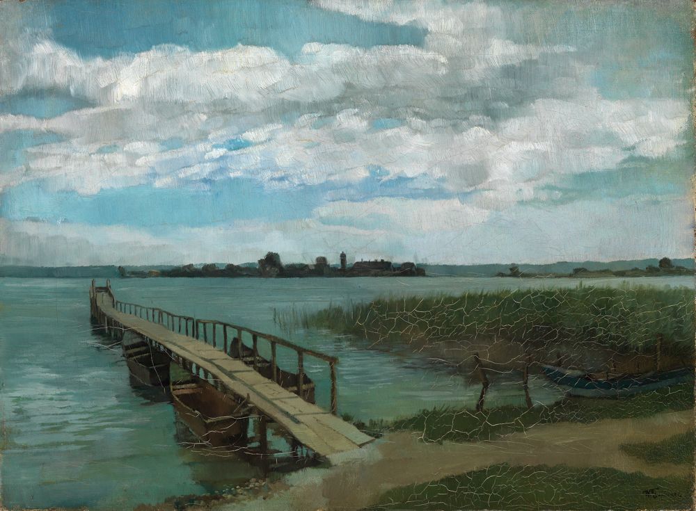 Wilhelm Trübner - Bootssteg auf der Herreninsel im Chiemsee