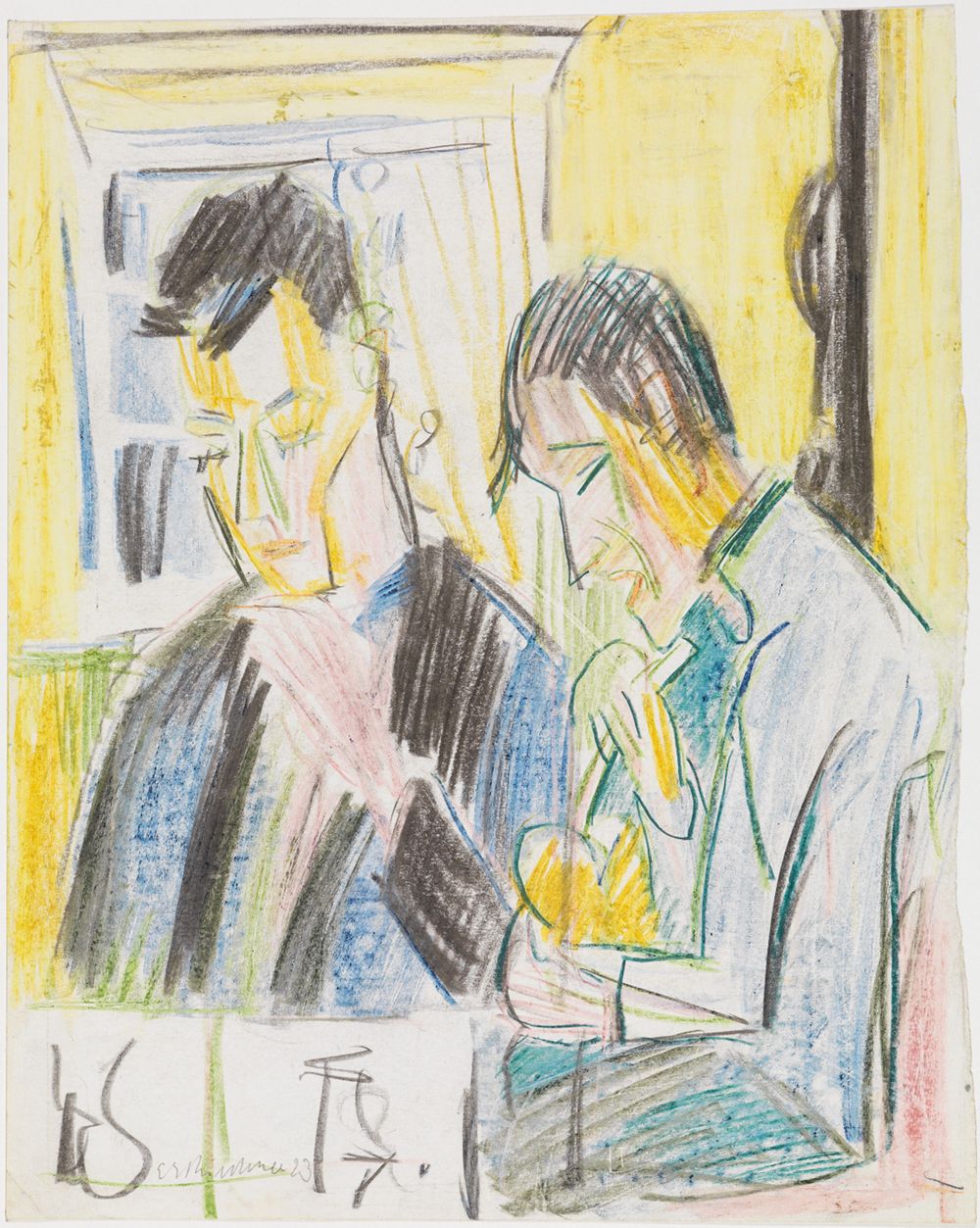 Ernst Ludwig Kirchner - Zwei Männer am Tisch