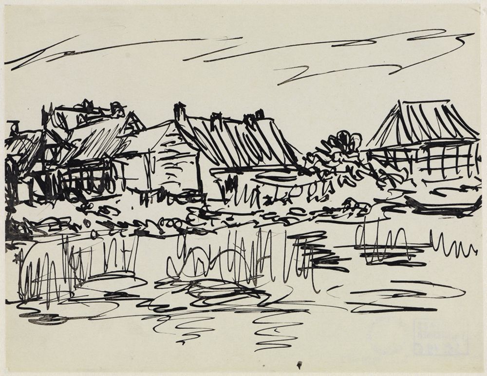 Ernst Ludwig Kirchner - Bauernhäuser am Wasser (Fehmarn)