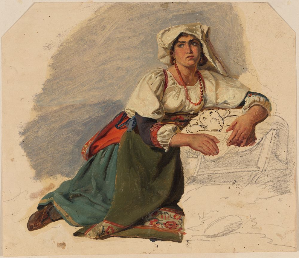 Johann Baptist Kirner - Kniende Italienerin, sich über ein Kind beugend