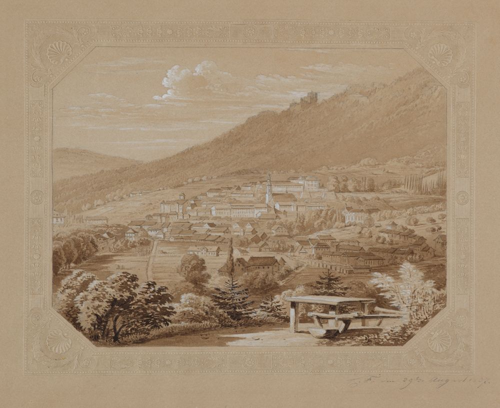 Carl Ludwig Frommel - Blick von Süden auf Baden-Baden