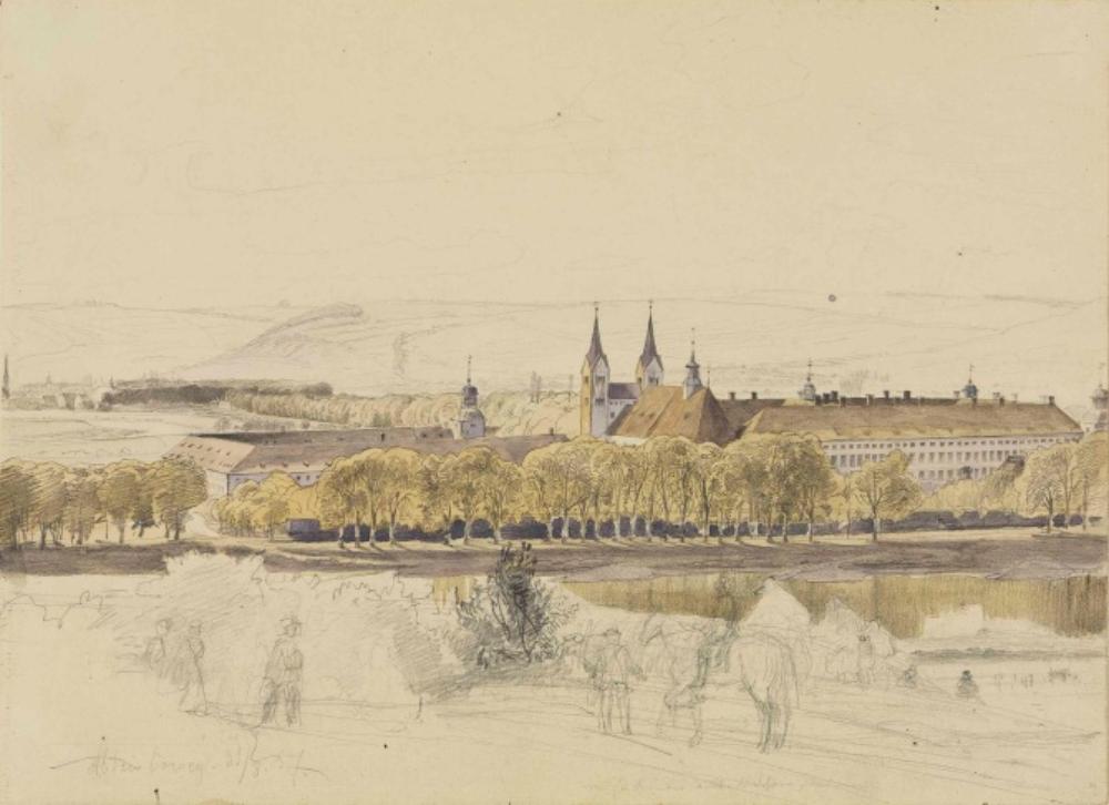 Wilhelm Ludwig Friedrich Riefstahl - Blick von Südosten auf die Abtei Corvey