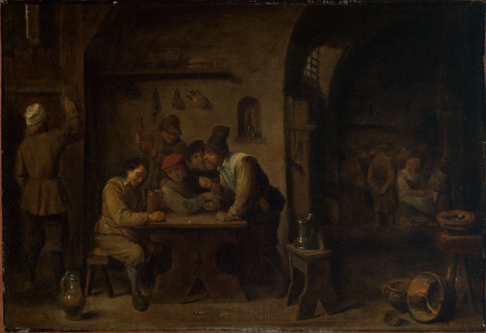 David Teniers d. J. - Kopie - Zechende Männer in einer Schenke
