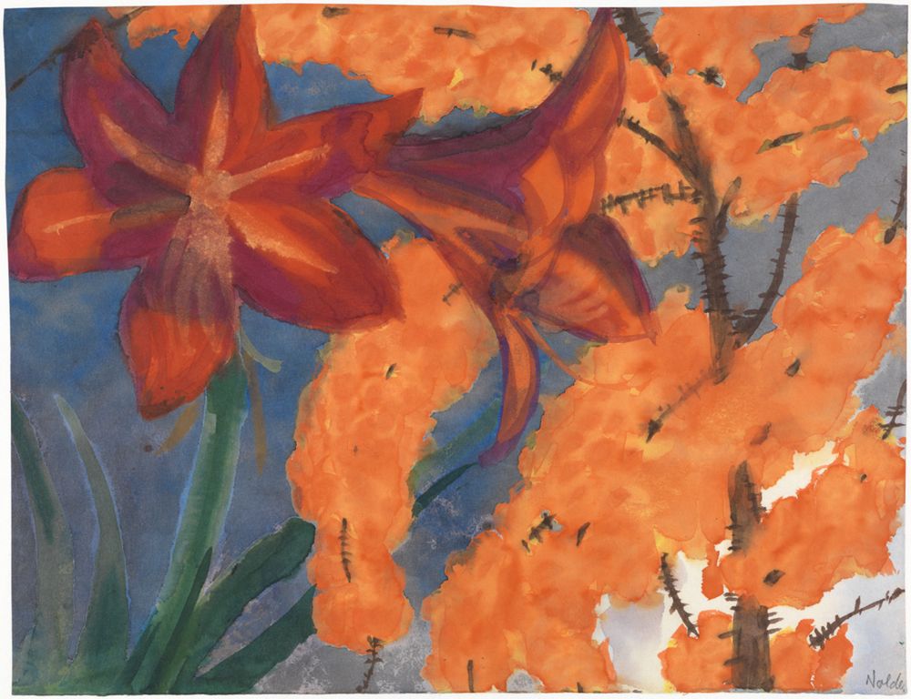 Emil Nolde - Amaryllis und Blütendorn