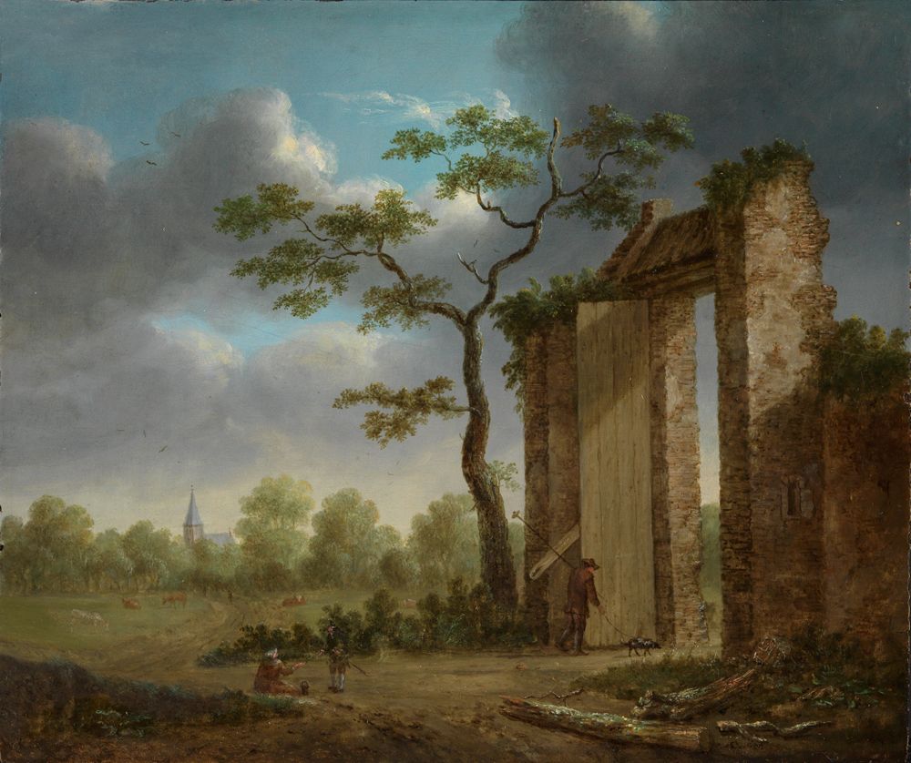 Cornelis Vermeulen (1732) - Holländische Landschaft mit großem Tor