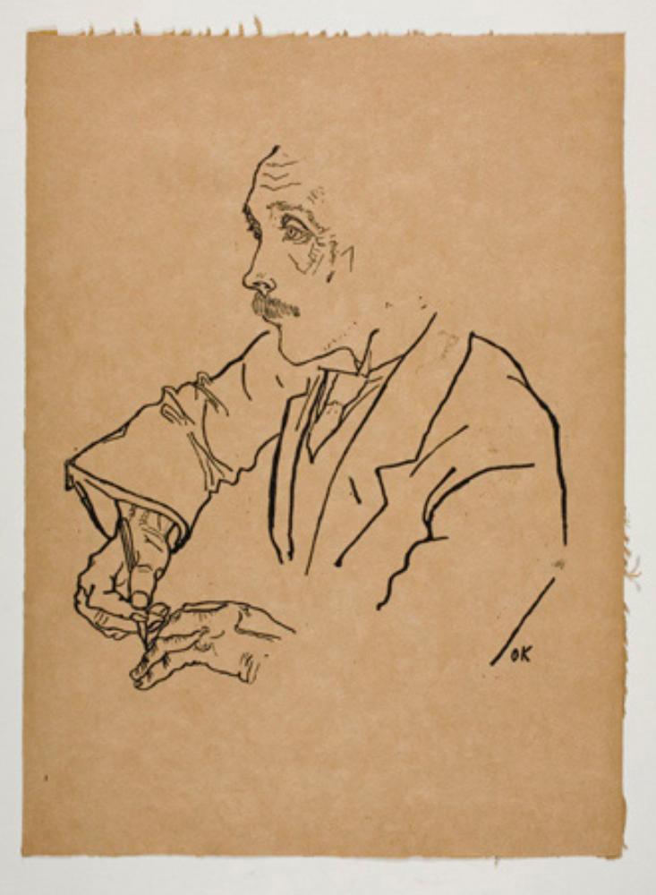 Oskar Kokoschka - Adolf Loos (Menschenköpfe, Blatt 1)