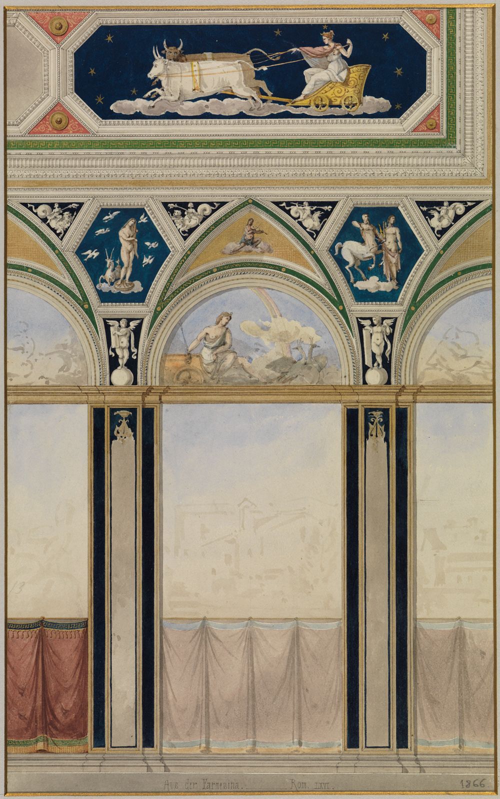 Josef Wilhelm Durm - Wanddekoration aus der Villa Farnesina zu Rom