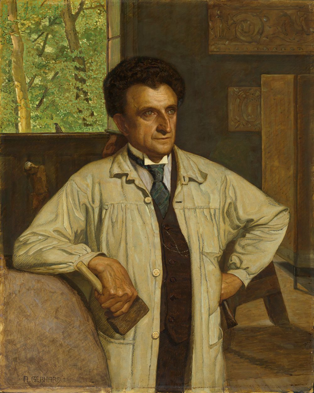 August Gebhard - Bildnis des Bildhauers Hermann Föry