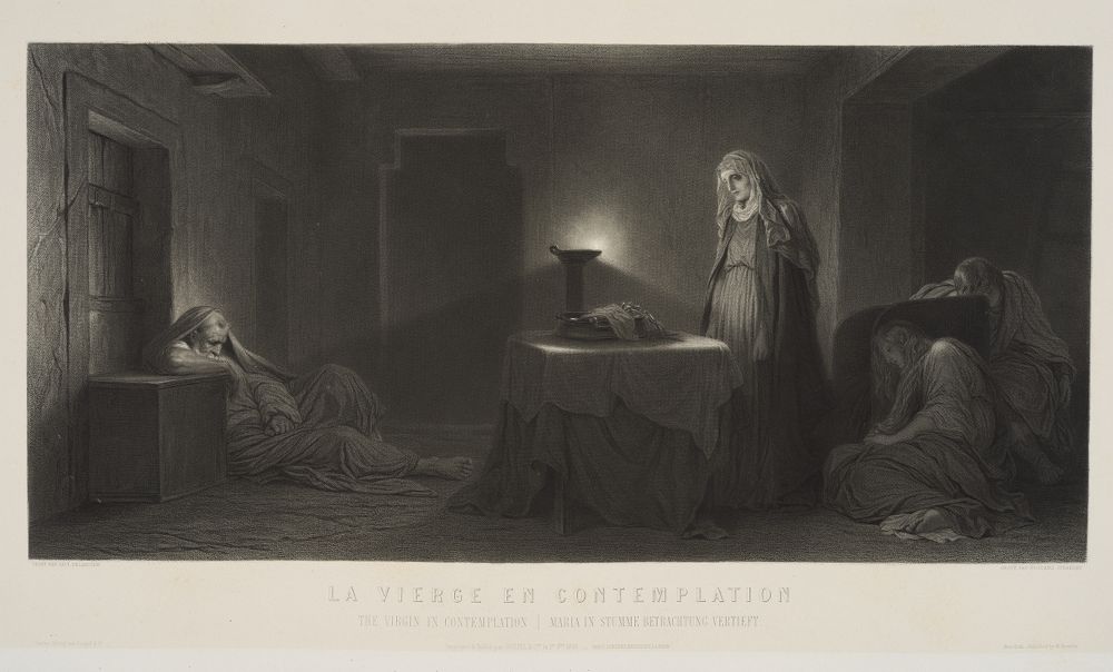 Edouard Girardet - Maria in stumme Beobachtung vertieft