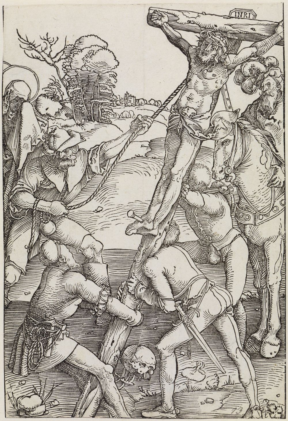 Hans Baldung - Aufrichtung des Kreuzes