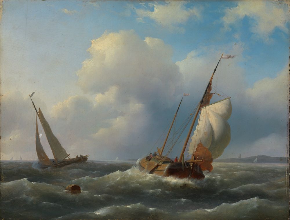 Hermanus Koekkoek (1815) - Bewegte See