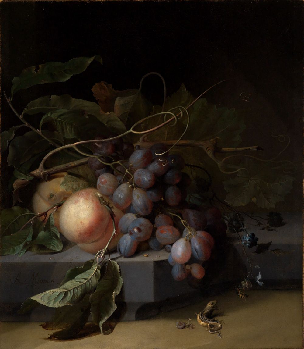 Abraham Mignon - Fruchtstilleben mit Eidechse