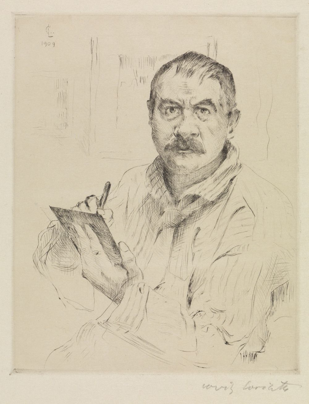 Lovis Corinth - Selbstbildnis, radierend
