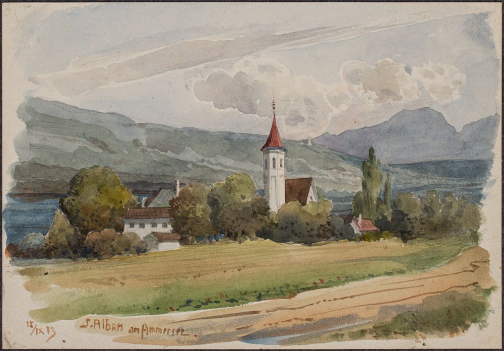 Josef Wilhelm Durm - St. Alban am Ammersee (Kirchen und Landschaften aus Bayern)