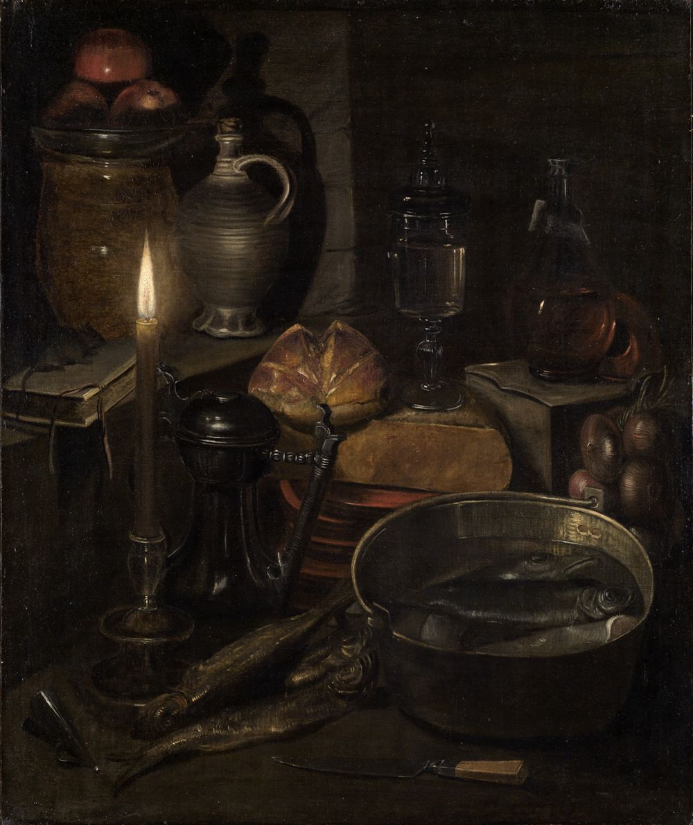 Georg Flegel (1566) - Vorratskammer bei Kerzenlicht