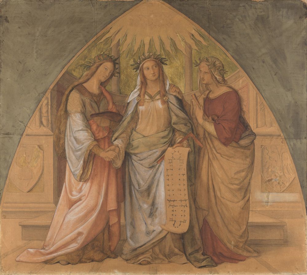 Philipp Veit - Allegorische Gestalten der Architektur, Plastik und Malerei