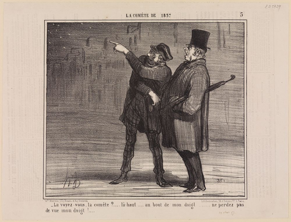 Honoré Daumier - La voyez-vous, la comete? (La Comète de 1857, Blatt 5)
