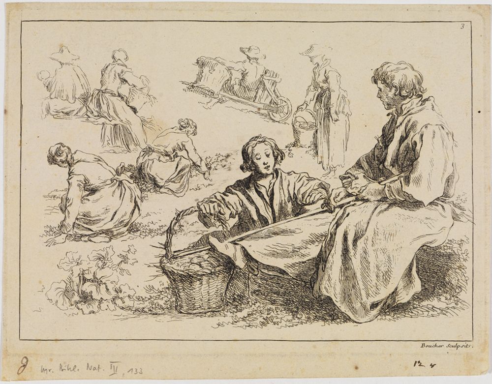 François Boucher - Figurenstudien (Studienbuch nach A. Bloemaert)