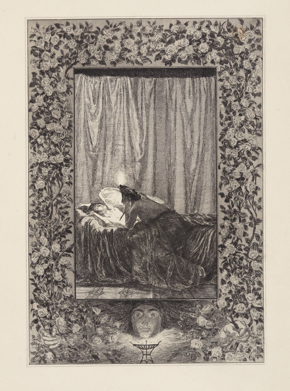 Max Klinger - Psyche mit der Lampe (Amor und Psyche, Opus V, Blatt 19)