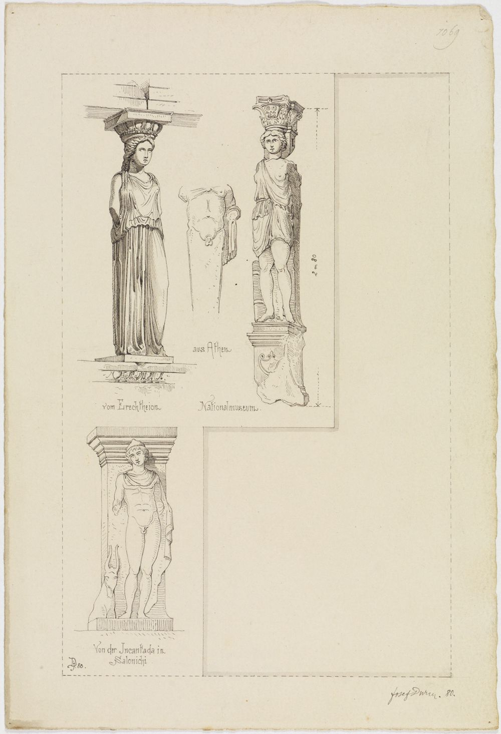 Josef Wilhelm Durm - Karyatiden vom Erechtheion und Nationalmuseum, Athen