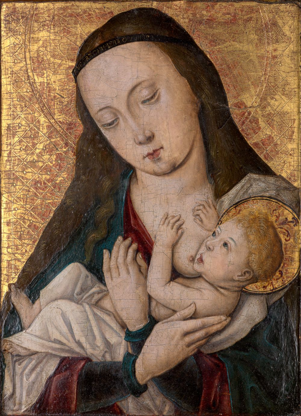 Schwäbischer Meister, tätig um 1475-1500 - Maria mit dem Kinde